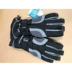 Adult Mens Black Grey SKI GLOVES Extra Small