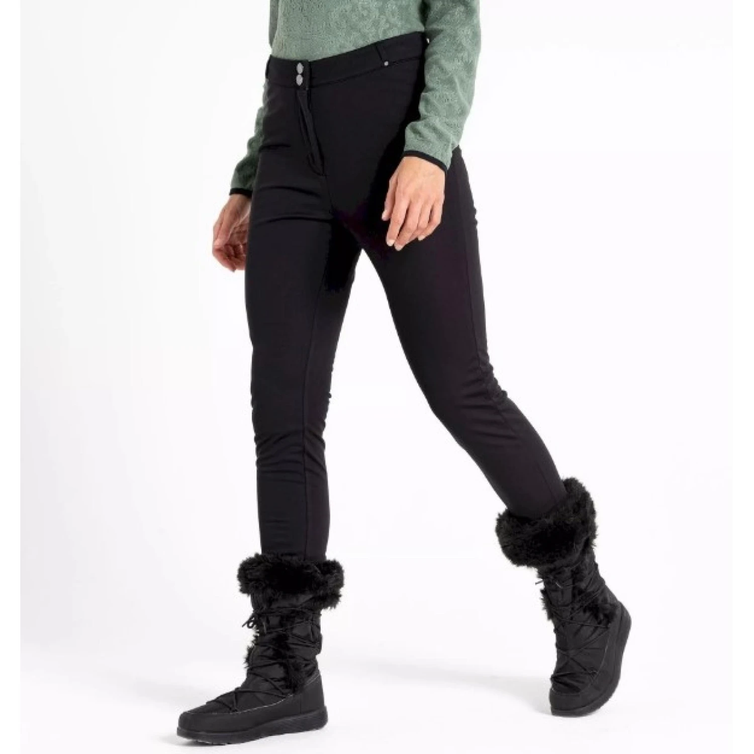 Womens Dare2b SLEEK II BLACK Luxe Stretch Ski Pant- SHORT LEG EXCLUSIVE 3 Womens Dare2b SLEEK II BLACK Luxe Stretch Ski Pant- SHORT LEG EXCLUSIVE