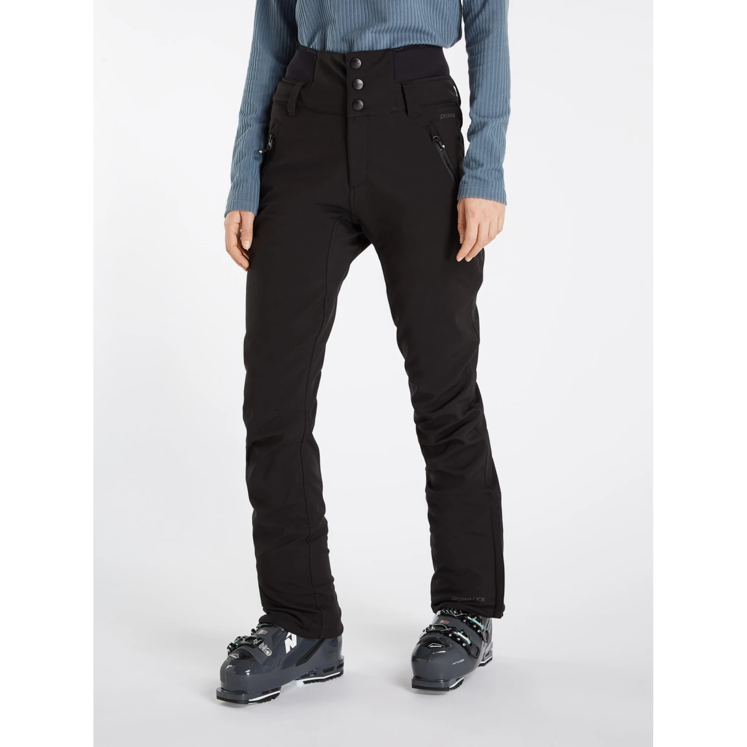 Womens Protest LULLABY Black Soft Shell High Waist Ski Pant- SHORT LEG EXCLUSIVE 3 Womens Protest LULLABY Black Soft Shell High Waist Ski Pant- SHORT LEG EXCLUSIVE