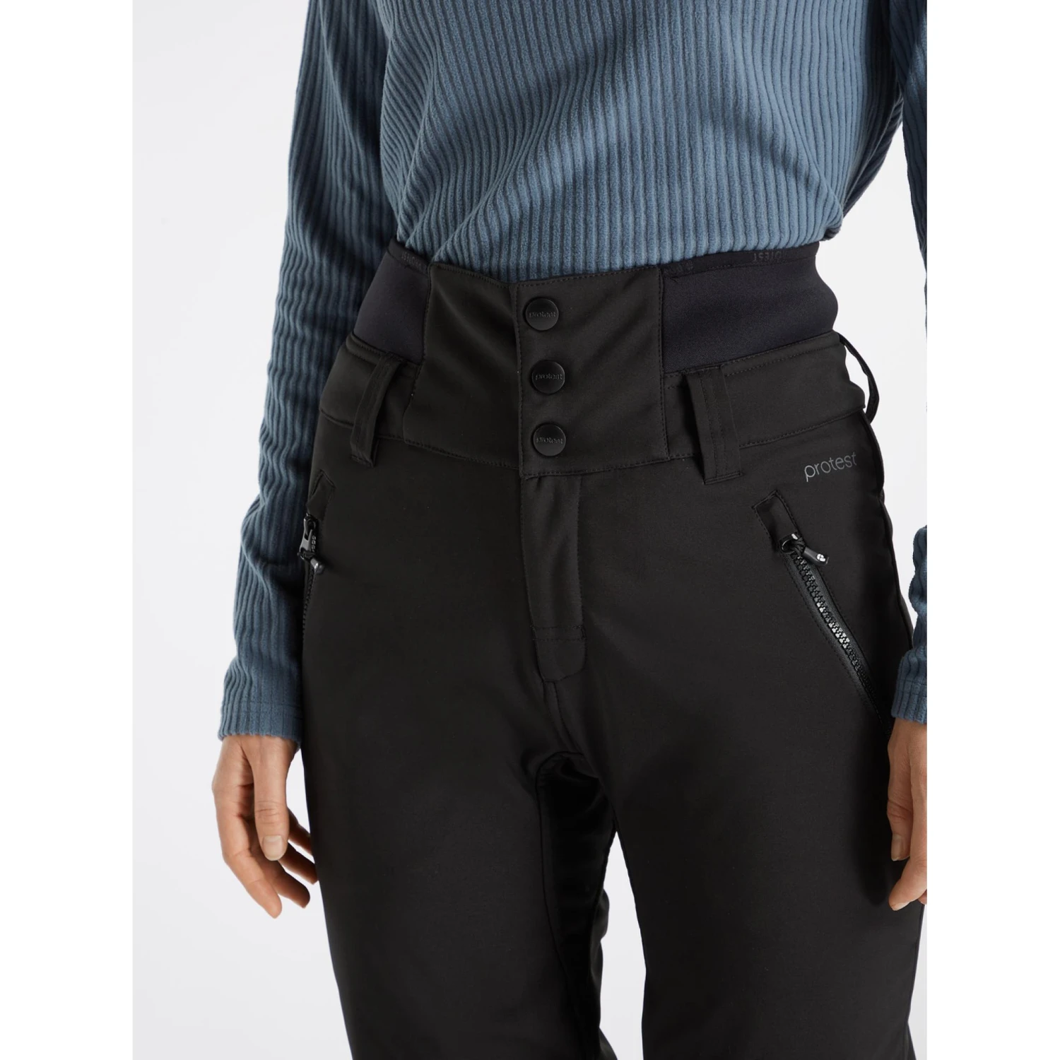 Womens Protest LULLABY Black Soft Shell High Waist Ski Pant- SHORT LEG EXCLUSIVE 6 Womens Protest LULLABY Black Soft Shell High Waist Ski Pant- SHORT LEG EXCLUSIVE - Image 4