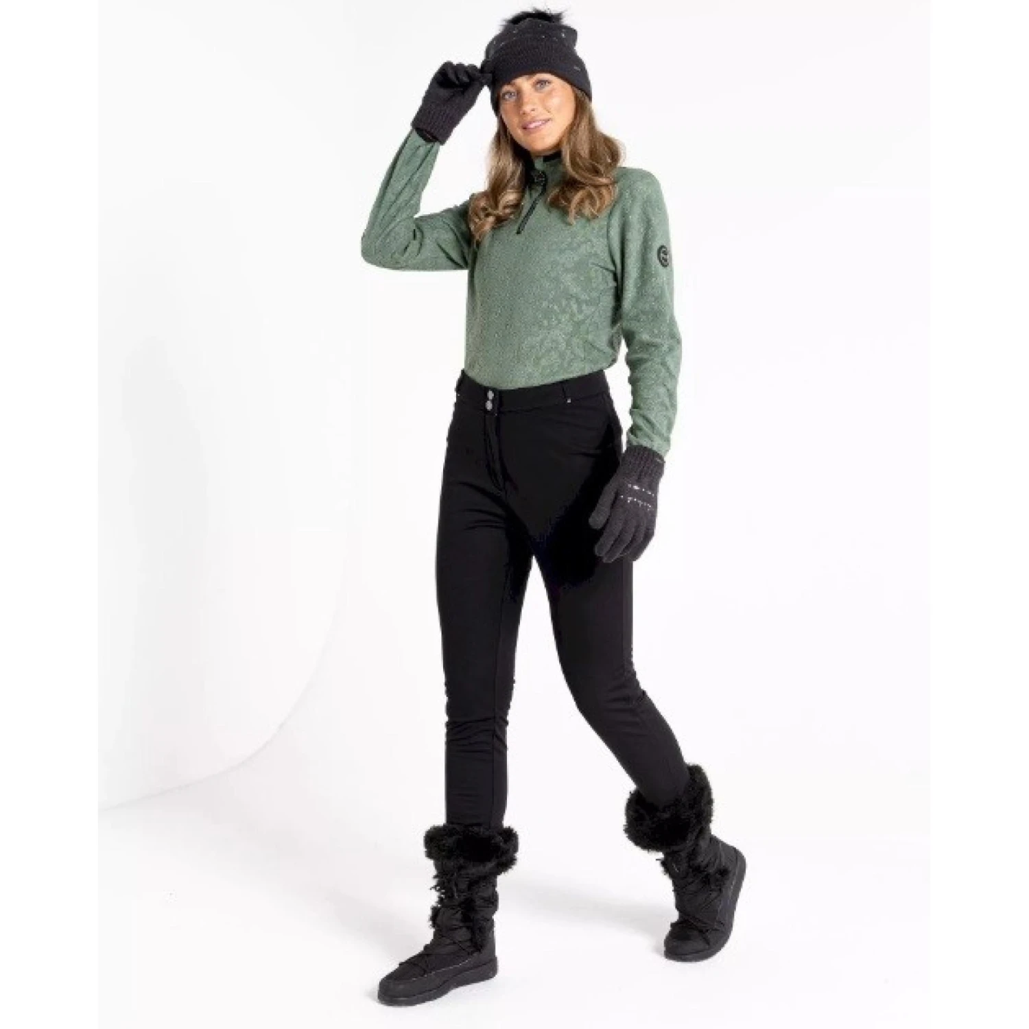 Womens Dare2b SLEEK II BLACK Luxe Stretch Ski Pant- SHORT LEG EXCLUSIVE 4 Womens Dare2b SLEEK II BLACK Luxe Stretch Ski Pant- SHORT LEG EXCLUSIVE - Image 2