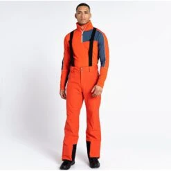 Mens Dare2b ACHIEVE II INFRARED RED Orange Soft Shell Ski Pant- SHORT LEG EXCLUSIVE -Cheap Ski Store e88a088b86232d304f15f09df90501a0
