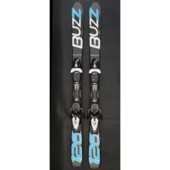 Buzz GYRO BLACK BLUE 126cms Adult Short Skis Inc Tyrolia Bindings (2023)